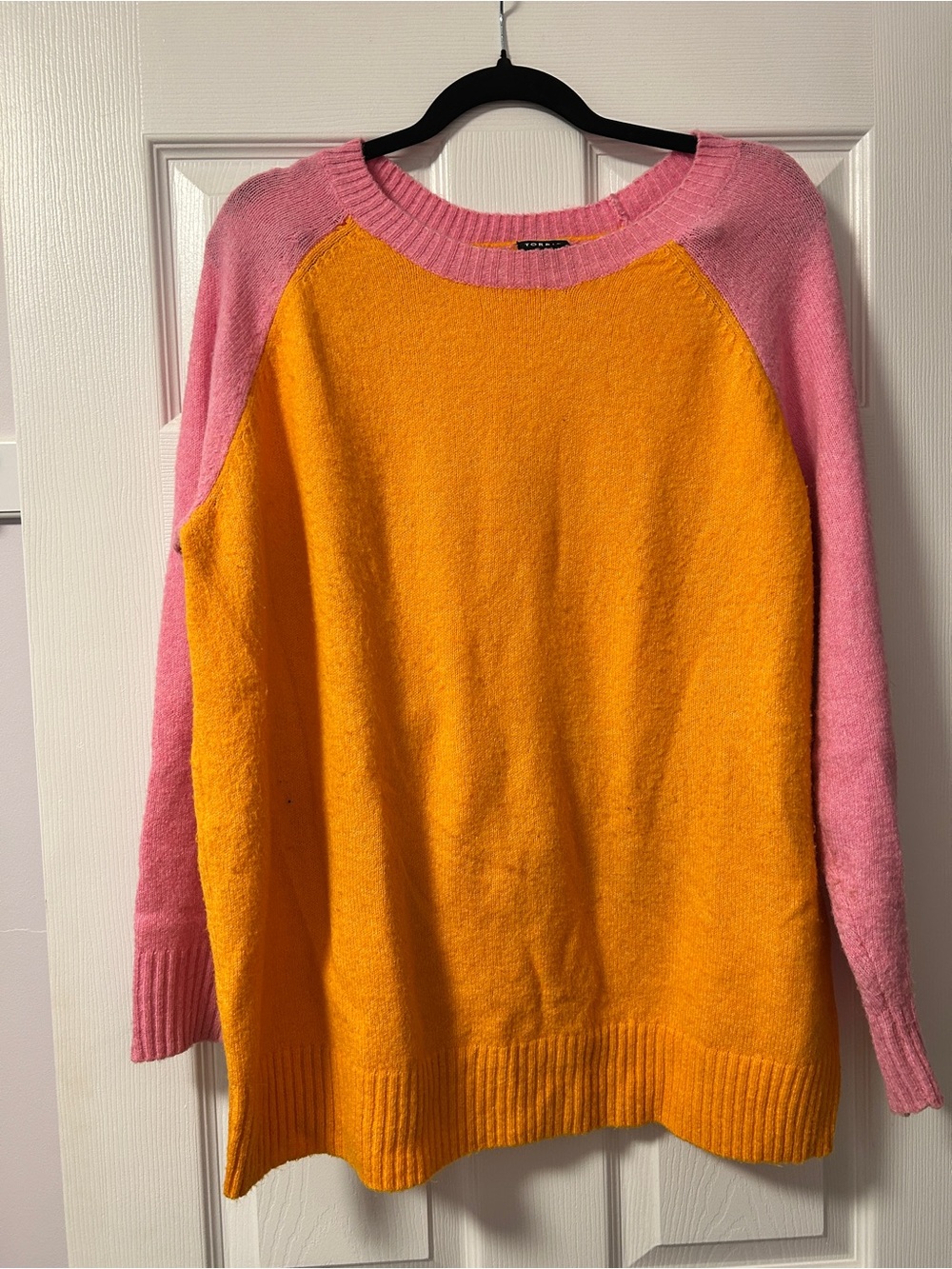 torrid Pink and Orange Raglan Crewneck Sweater